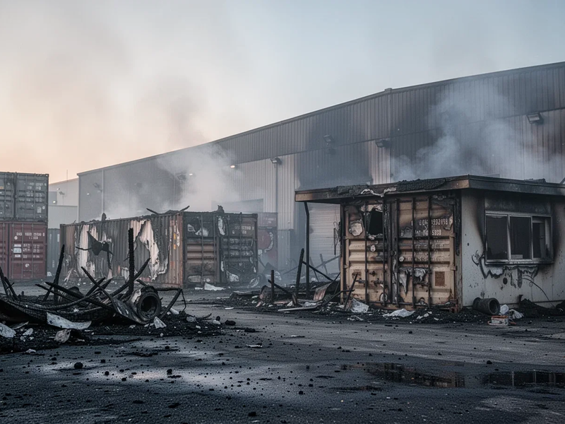 Großbrand in Heusenstamm zerstört Wohnunterkünfte von Lkw-Fahrern - Foto: über boerse-global.de