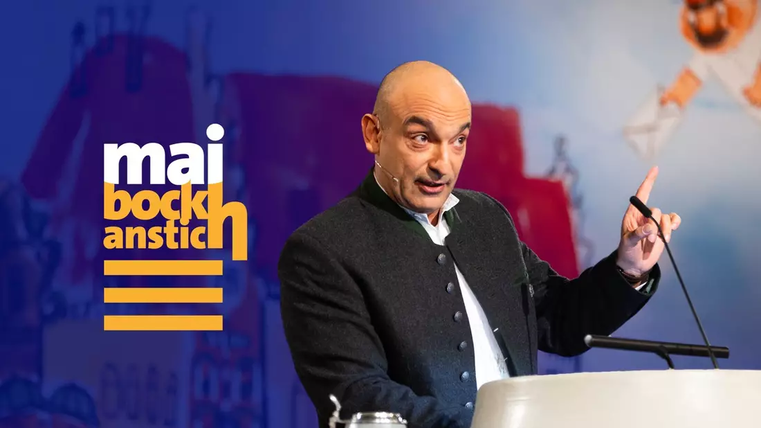 Django Asül derbleckt beim Maibockanstich am 14. April im BR Fernsehen - Bild: presseportal.de