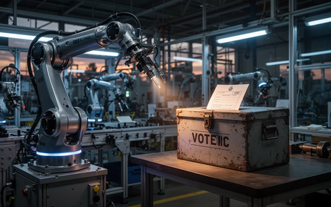 Roboter im Betriebsrat: Wie die Belegschaft die KI-Revolution mitbestimmt - Foto: über boerse-global.de Roboter im Betriebsrat: Wie die Belegschaft die KI-Revolution mitbestimmt - Foto: über boerse-global.de