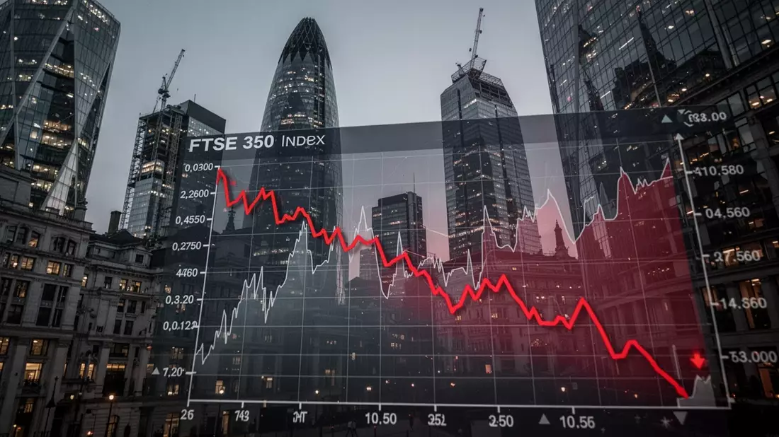 FTSE 350 Index: Deutlicher Rücksetzer - Bild: über boerse-global.de