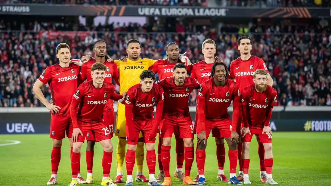 Der SC Freiburg steht erstmals in einem Europapokal-Viertelfinale. (Archivbild) - Bild: Silas Stein/dpa