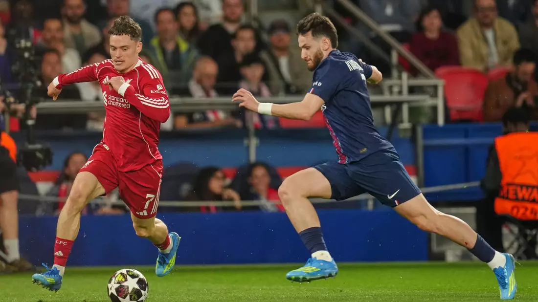 Florian Wirtz (links) und der FC Liverpool unterlagen bei Paris Saint-Germain. - Bild: Aurelien Morissard/AP/dpa