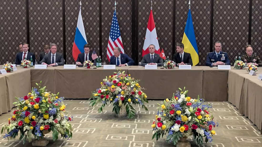 Zuletzt trafen sich Teams aus Russland und der Ukraine unter US-Vermittlung zu direkten Gesprächen in Genf. (Archivbild) - Bild: -/Ukrainian National Security and Defense Council press office/AP/dpa