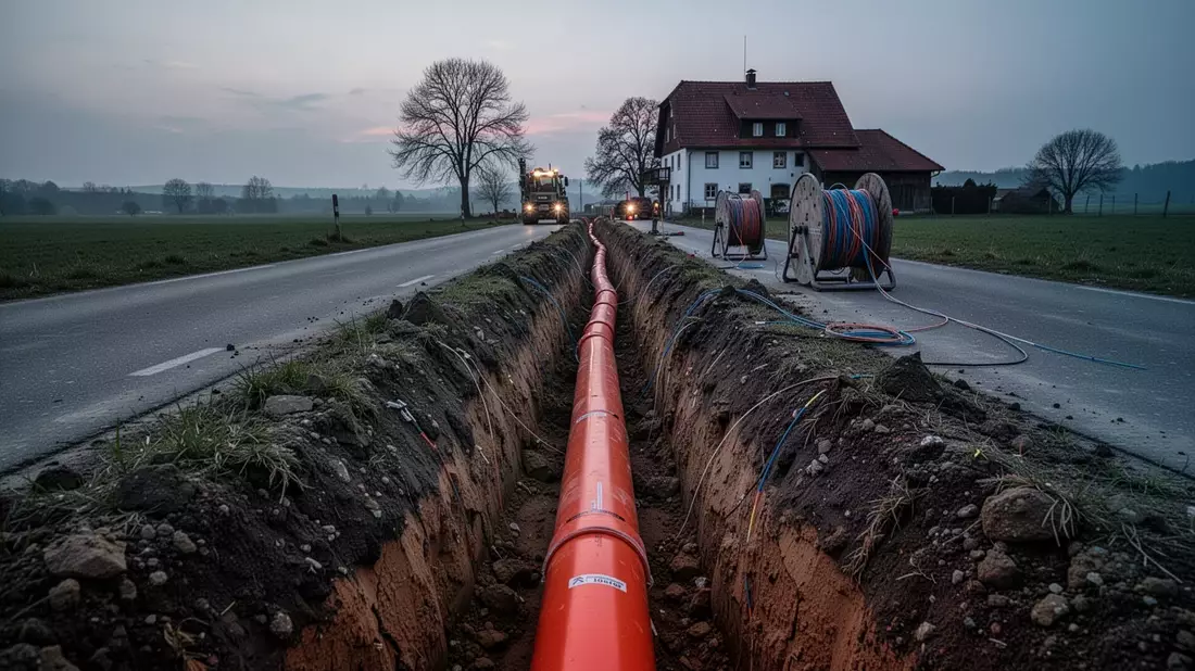 Deutsche Infrastruktur unter Druck: Glasfaser-Lücken und Rekordbeschwerden Illustration mit AI erstellt übermittelt durch boerse-global.de