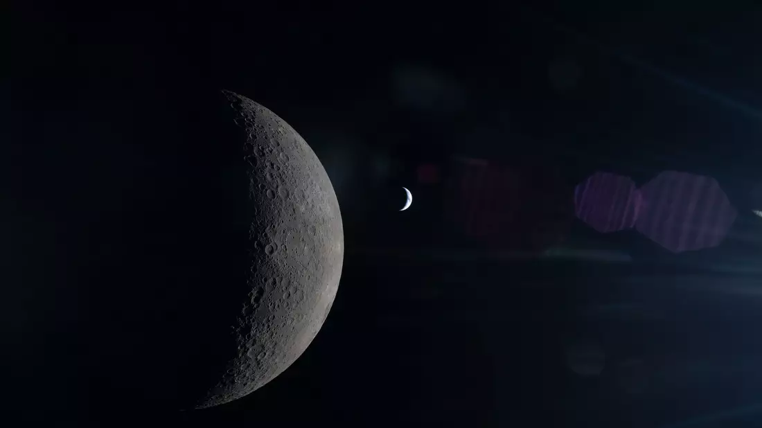 Die Crew hat den Mond intensiv beobachtet. Dahinter ist die Erde zun sehen.  - Bild: Uncredited/NASA/AP/dpa