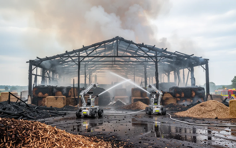 Großbrand in Losheim: Feuerwehr kämpft gegen lodernde Strohballen - Foto: über boerse-global.de