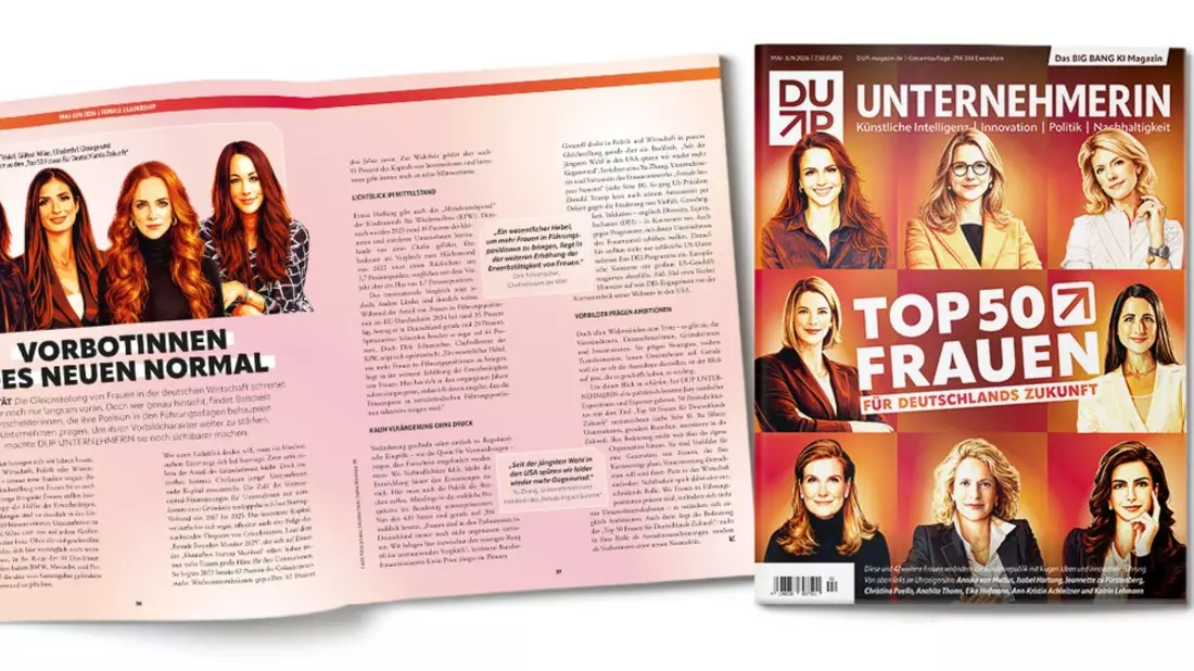 Zeichen für Female Leadership: DUP zeichnet Top 50 Frauen für Deutschlands Zukunft aus / Neues Magazin mit der kompletten Liste ab 17. April 2026 am Kiosk - Bild: presseportal.de