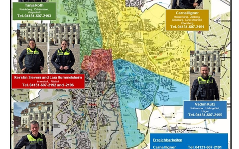 POL-LG: ++ Team der Lüneburger KontaktbeamtInnen komplettiert und aufgewachsen - Sextett nun in Lüneburg persönlich präsent und ansprechbar ++ - Foto: presseportal.de