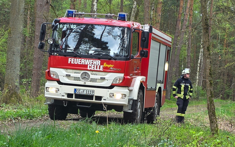 FW Celle: Waldbrand in Westercelle - Löscharbeiten werden aus der Luft unterstützt! - Foto: presseportal.de