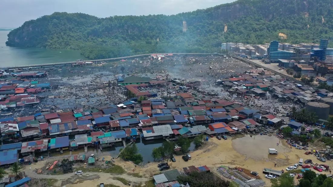 Das Gebiet ist dicht besiedelt.  - Bild: Bernama/Handout/XinHua/dpa