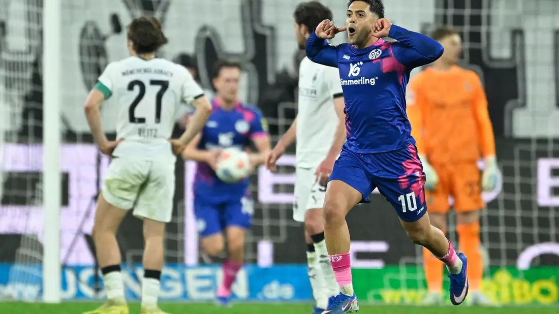 Umjubelter Schlusspunkt: Nadiem Amiri nach dem 1:1. - Bild: Ulrich Hufnagel/dpa