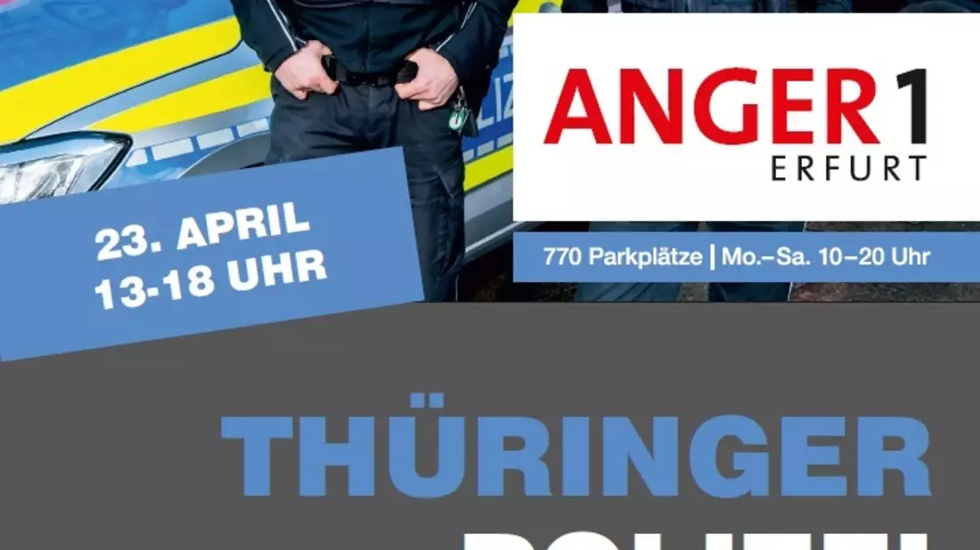 LPI-EF: Polizeiberuf hautnah erleben beim Infostand im Anger 1 - Bild: presseportal.de