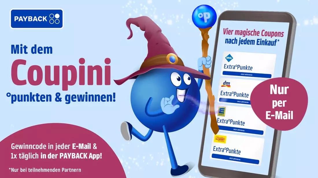 PAYBACK startet eine neue große Frühjahrsaktion / Coupini bringt noch mehr Punkte, Coupons und tägliche Gewinne in der PAYBACK App - Bild: presseportal.de