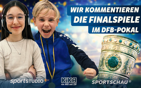 Cleo (12) und Charlie (13) kommentieren DFB-Pokalfinale der Frauen & Männer LIVE auf kika.de und in der KiKA-App / Nächstes Sport-Highlight: KiKA zeigt WM-Auftaktspiel GER vs. CUW mit Kinder-Kommentar - Foto: presseportal.de