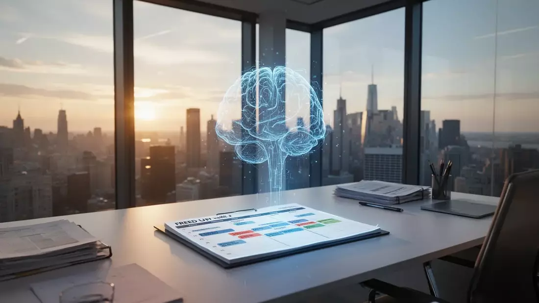 KI spart Managern in Europa wöchentlich Stunden Illustration mit AI erstellt übermittelt durch boerse-global.de