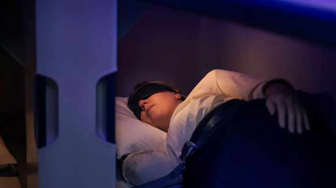 Die Betten sind für jeweils vier Stunden buchbar. - Bild: -/Air New Zealand/dpa