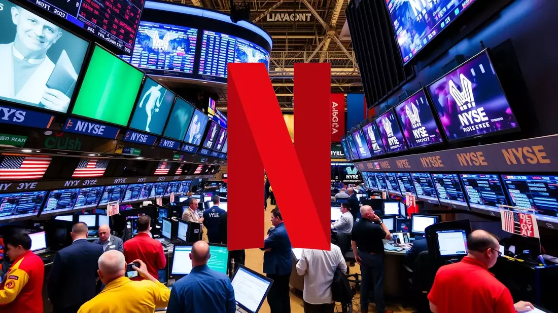 Netflix: La debilidad bursátil atrae a los grandes inversores Illustration mit AI erstellt übermittelt durch boerse-global.de