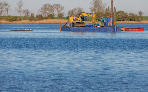 Eine private Initiative versucht seit Tagen, den Wal wegzubringen. - Foto: Jens Büttner/dpa