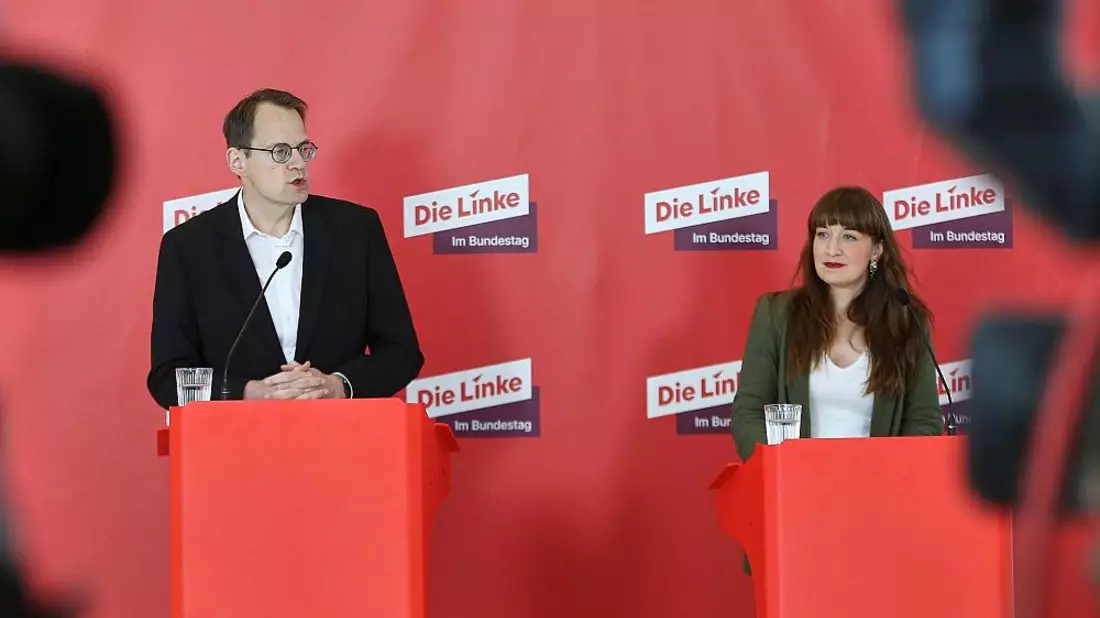 Sören Pellmann und Heidi Reichinnek am 21.04.2026 - Bild: via dts Nachrichtenagentur