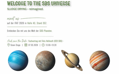 SDS - michel gmbh präsentiert neue Generation der Schlammtrocknung auf der IFAT München / Brüdenfreie Schlammtrocknung ohne Halleninfrastruktur: hohe Effizienz und klare Systematik für Betreiber - Foto: presseportal.de