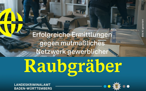 LKA-BW: Ermittlungen wegen Kulturgutkriminalität - Ermittlungsbehörden sind einem mutmaßlichen Netzwerk gewerbsmäßiger Raubgräber auf der Spur - Foto: presseportal.de