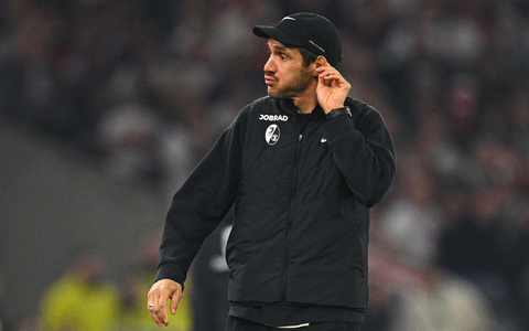 Für ihn war Hölers Tor regulär: Coach Julian Schuster.  - Foto: Tom Weller/dpa