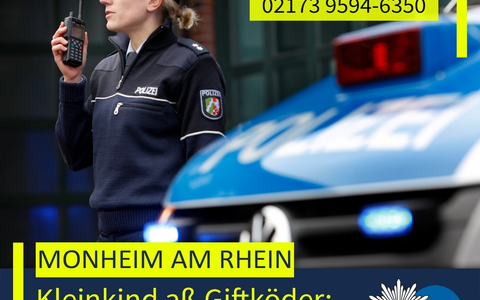 POL-ME: Kleinkind aß Giftköder: Polizei ermittelt - 2604083 - Foto: presseportal.de