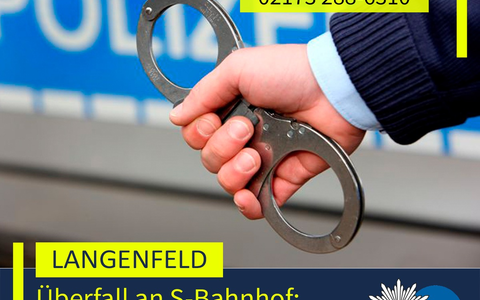 POL-ME: Düsseldorfer an Langenfelder S-Bahnhof überfallen und ausgeraubt - Polizei fasst einen Tatverdächtigen - 2604090 - Foto: presseportal.de