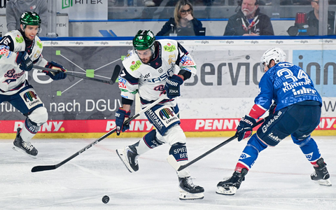 Eisbären-Torschütze zum 2:0: Berlins Jean-Sébastien Dea. - Foto: Uwe Anspach/dpa