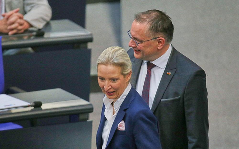 Alice Weidel und Tino Chrupalla am 23.04.2026 - Foto: via dts Nachrichtenagentur