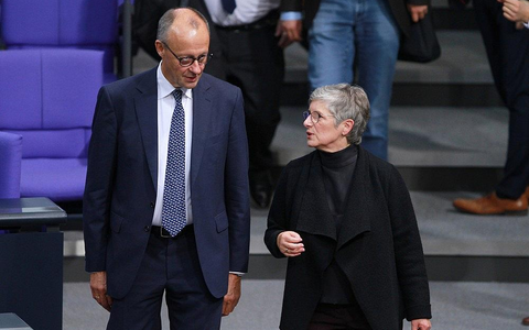 Friedrich Merz und Britta Haßelmann (Archiv) - Foto: via dts Nachrichtenagentur