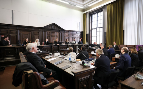 Es ist bereits der 46. Prozesstag. - Foto: Christian Charisius/dpa-Pool/dpa