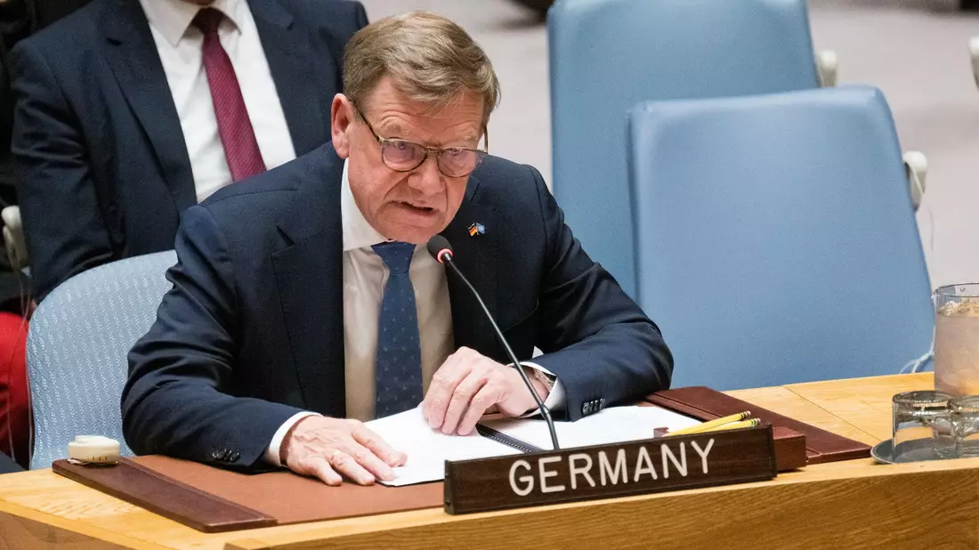 Außenminister Johann Wadephul (CDU) warnt in einer Sitzung des UN-Sicherheitsrats in New York vor einer weiteren Eskalation des Iran-Krieges. - Bild: Sebastian Christoph Gollnow/dpa