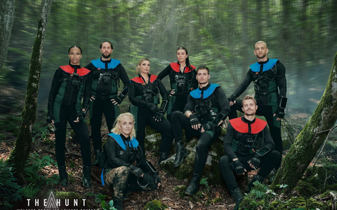 Cecilia Asoro Maurice Dziwak Caro Robens Valentina Principessa Gloria Glumac Max Bornmann Aaron Königs Serkan Yavuz The Hunt - Foto: Joyn/Renè Lohse, presseportal.de