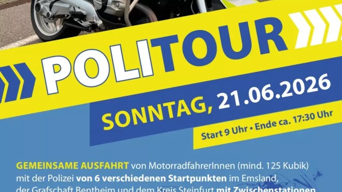 POL-EL: Landkreis - PoliTour 2026 - Polizei lädt am 21. Juni 2026 zur geführten Motorradtour ein - Bild: presseportal.de