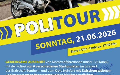 POL-EL: Landkreis - PoliTour 2026 - Polizei lädt am 21. Juni 2026 zur geführten Motorradtour ein - Foto: presseportal.de