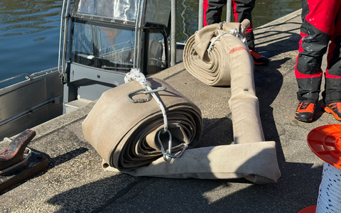 Die Behörden haben grünes Licht für die Benutzung von Gurten gegeben, um den Wal zum Transportschiff zu führen. - Foto: Helena Dolderer/dpa