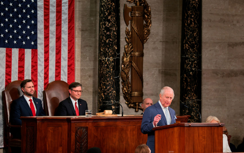 Vor dem US-Kongress rief der britische Monarch zur Einigkeit auf. - Foto: Kylie Cooper/Pool Reuters/AP/dpa