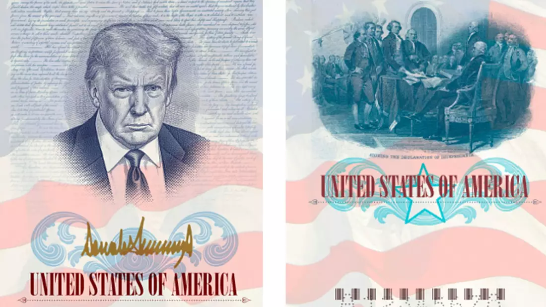 Das Abbild des US-Präsidenten wird bald auf der Innenseite einer Sonderausgabe amerikanischer Reisepässe zu sehen sein. - Bild: Uncredited/State Department/AP/dpa