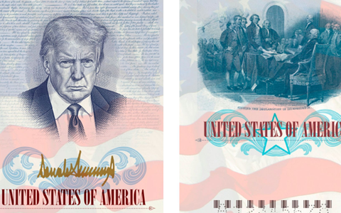 Das Abbild des US-Präsidenten wird bald auf der Innenseite einer Sonderausgabe amerikanischer Reisepässe zu sehen sein. - Foto: Uncredited/State Department/AP/dpa