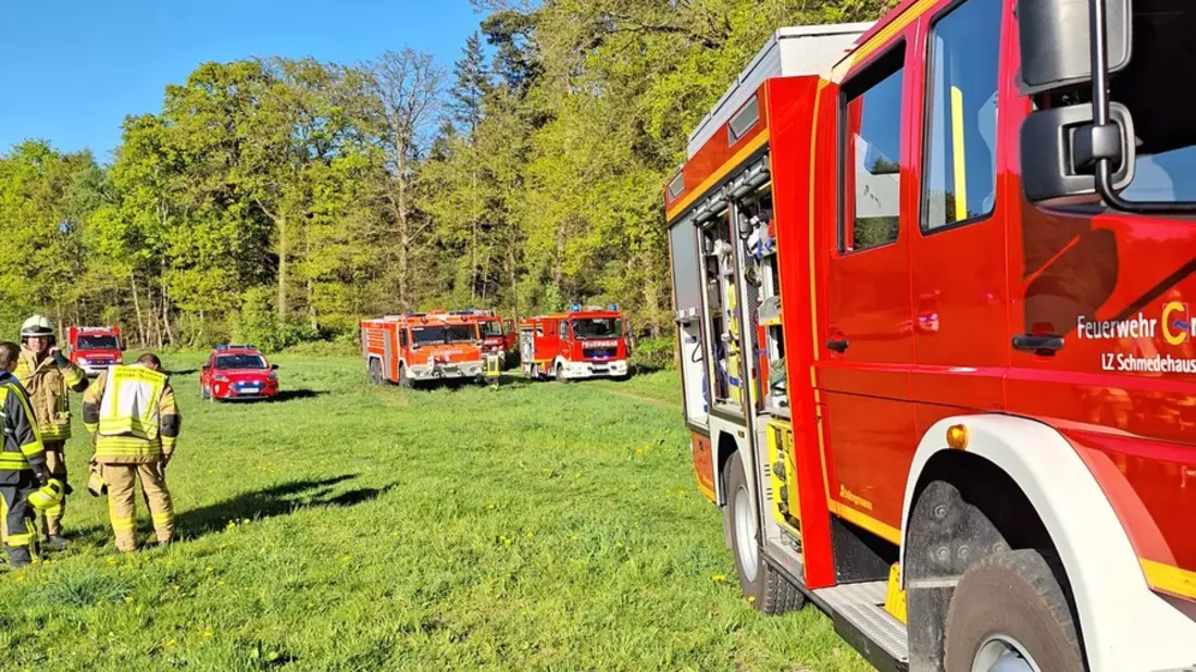 FW-Greven: Waldbrand sorgt für Großeinsatz. - Bild: presseportal.de