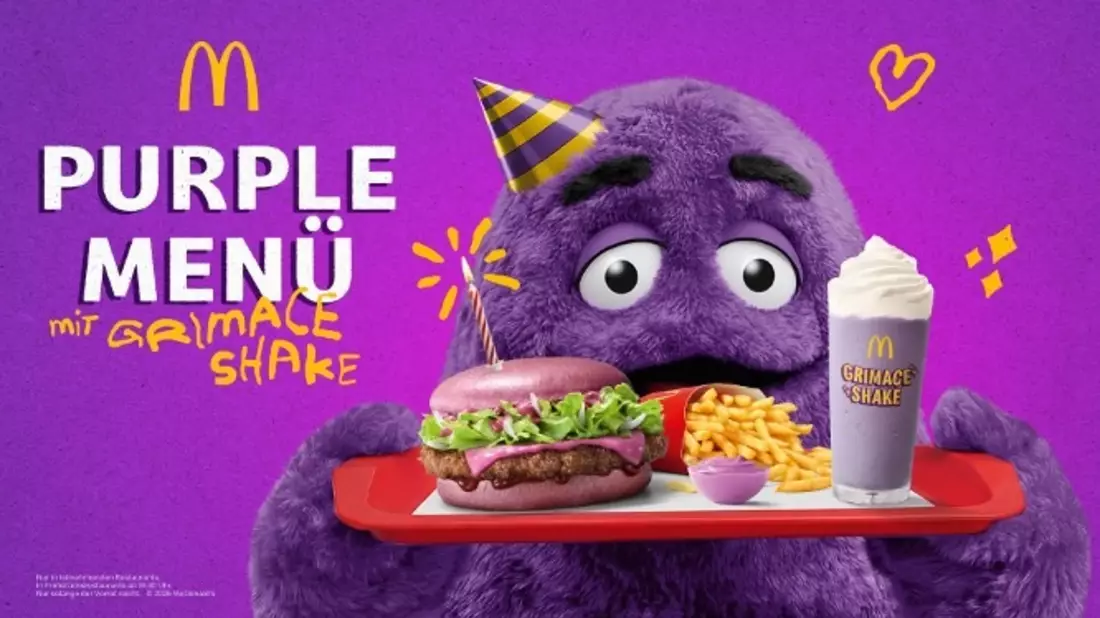 Alles auf lila: Grimace sorgt für Geburtstagsstimmung bei McDonald's Deutschland - Bild: presseportal.de