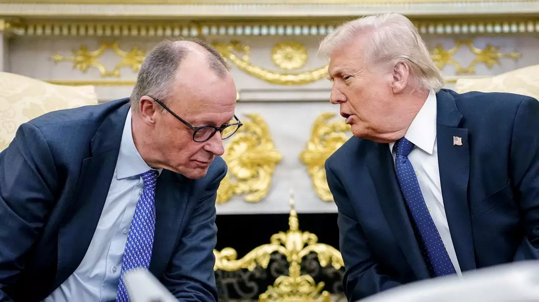 Noch vor zwei Monaten haben sich Trump und Merz ziemlich gut verstanden. (Archivbild) - Bild: Kay Nietfeld/dpa