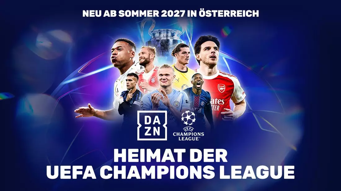 DAZN ist führend im europäischen Fußball und wird bis 2031 zur Heimat der UEFA Champions League in Österreich sowie der UEFA Europa League und UEFA Conference League in der Schweiz - Bild: presseportal.de