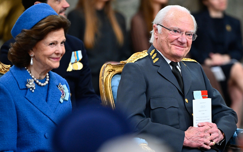 Zu Ehren von Carl Gustaf gab es einen Gottesdienst in der Schlosskirche.  - Foto: Anders Wiklund/TT News Agency/AP/dpa