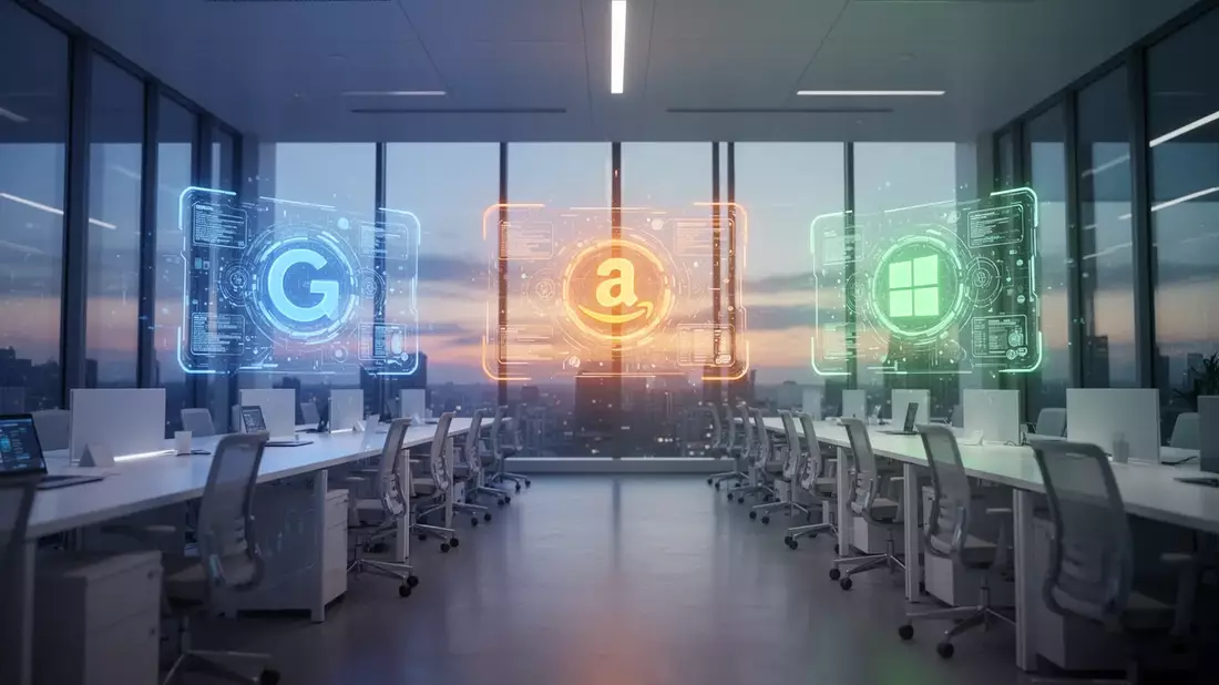 Google, Amazon und Microsoft liefern sich Wettlauf um das KI-Büro - Bild: über boerse-global.de
