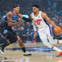 Die Orlando Magic mit Topspieler Paolo Banchero verpassten gegen Detroit auch die zweite Chance, die Serie zu beenden. - Foto: John Raoux/AP/dpa
