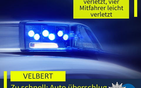 POL-ME: Zu hohe Geschwindigkeit: Auto überschlug sich und brannte aus - Fahrer schwer verletzt - 2605001 - Foto: presseportal.de