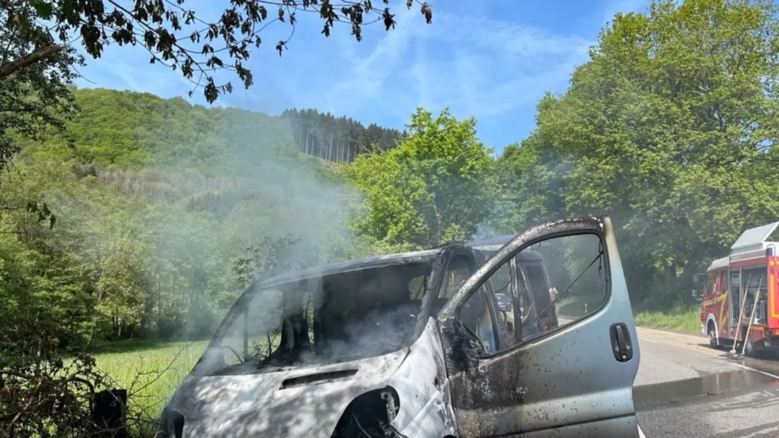 POL-PIKUS: Fahrzeug brennt komplett aus - Bild: presseportal.de