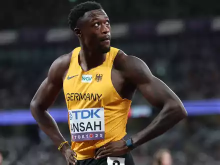 Die deutschen Sprinter um Owen Ansah verbesserten den deutschen Rekord deutlich. (Archivbild) - Foto: Oliver Weiken/dpa